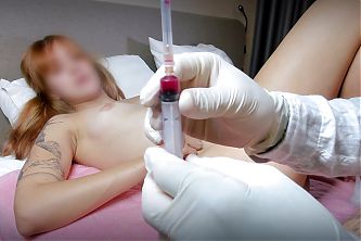 Red-haired GIRL GETS 2 INJECTIONS in her BUTT