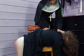 Spanking punishment from a nun